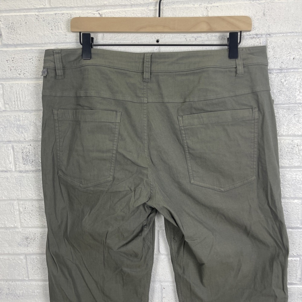 Lululemon ABC Classic Pants Mens Size 33 Army Green Warpstreme 5 Pocket Casual - Picture 6 of 11